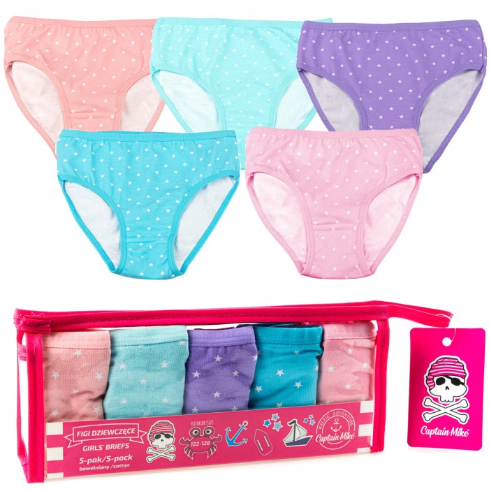 Bielizna dziewczęca Captain Mike 5 pack mix gwiazdki