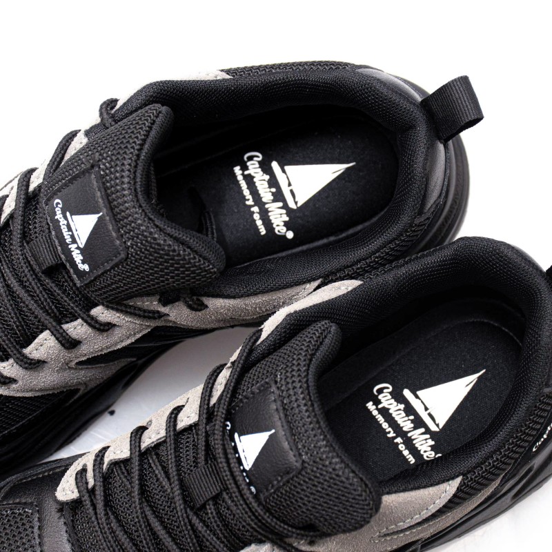 Sneakersy, buty sportowe męskie ,Captain Mike , czarne , modne, wygodne, na lato , na wiosnę, komfortowe, ponadczasowy model, klasyczne,  na jesień