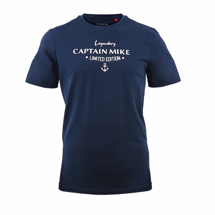 Koszulka bawełniana męska T-shirt granatowa Captain Mike® 