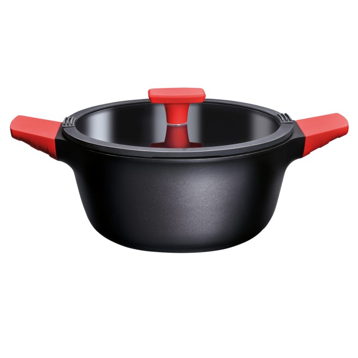 Garnek z pokrywką Zavio PRESTIGIO 28cm 5,5L czerwony