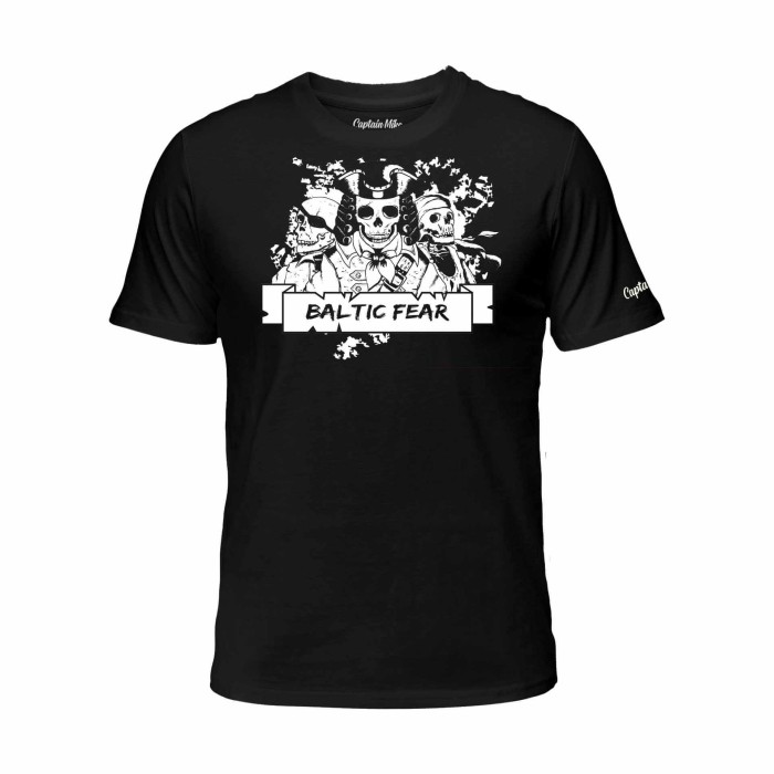 Koszulka męska bawełna turecka  czarna z nadrukiem , T-shirt Captain Mike