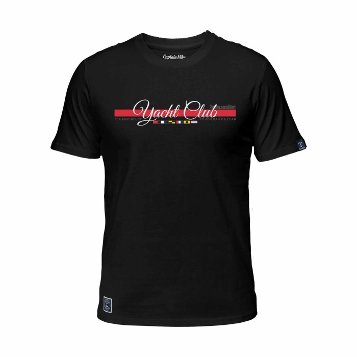 Koszulka męska bawełna turecka czarna z nadrukiem, T-shirt Captain Mike
