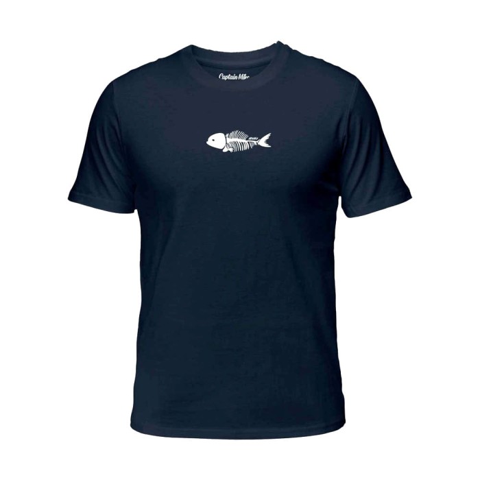 Koszulka męska bawełna turecka granatowa z nadrukiem, T-shirt Captain Mike