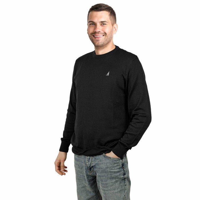 Sweter męski klasyczny czarny Captain Mike