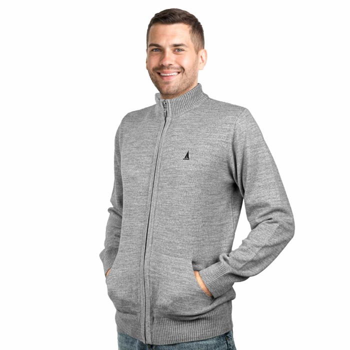 Sweter męski rozpinany szary Captain Mike