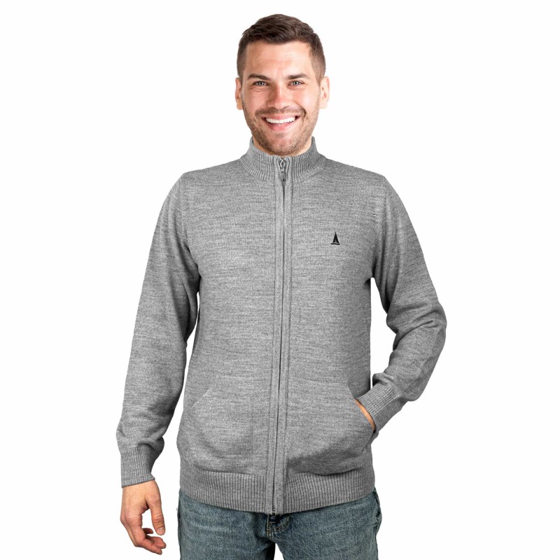 Sweter męski rozpinany szary Captain Mike