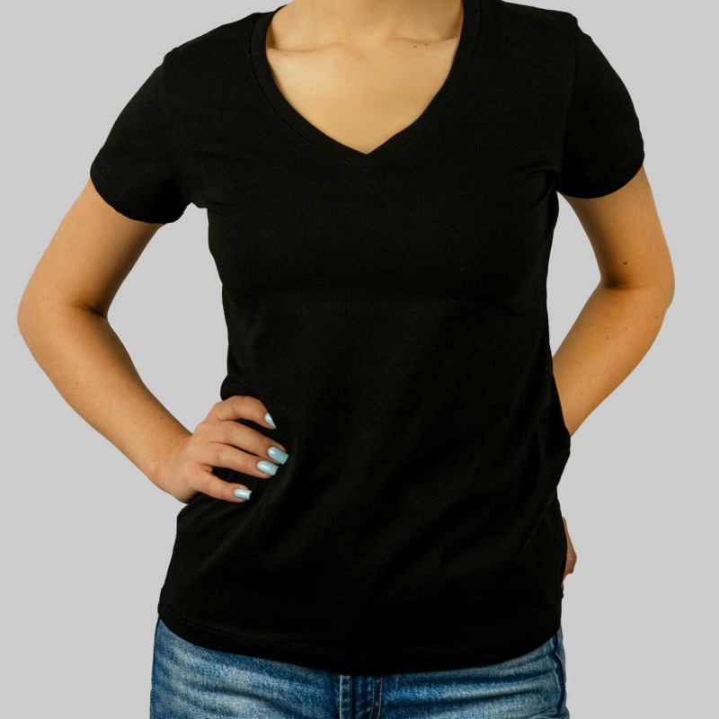 T-SHIRT damski koszulka Captain Mike Bawełniana V-neck