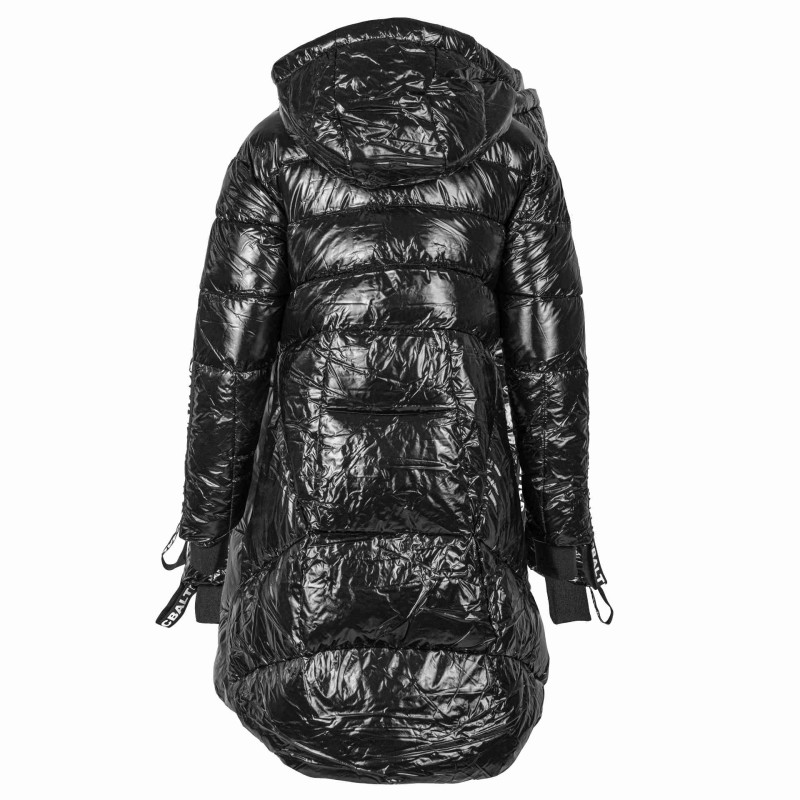 Kurtka damska zimowa puchowa długa z kapturem CAMO
