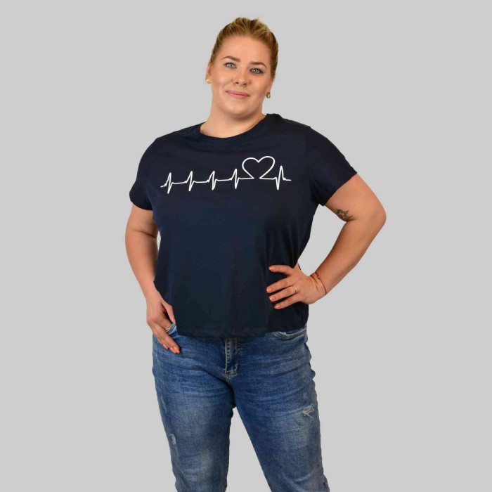 T-SHIRT damski koszulka Captain Mike Bawełniana granatowa