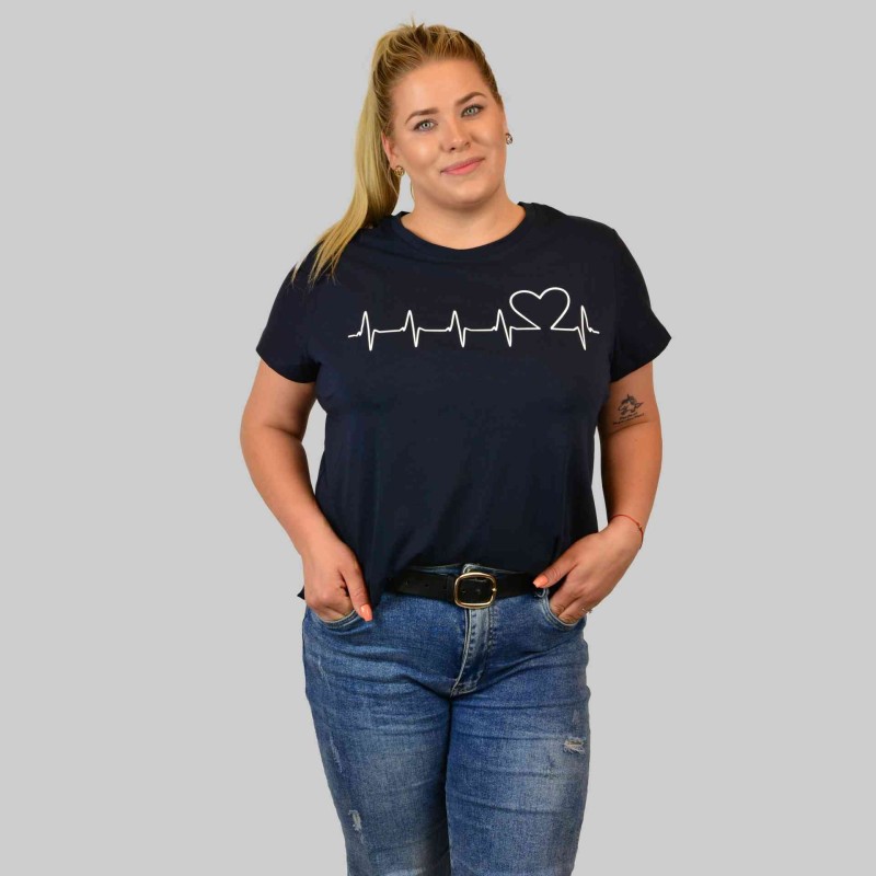T-SHIRT damski koszulka Captain Mike Bawełniana granatowa