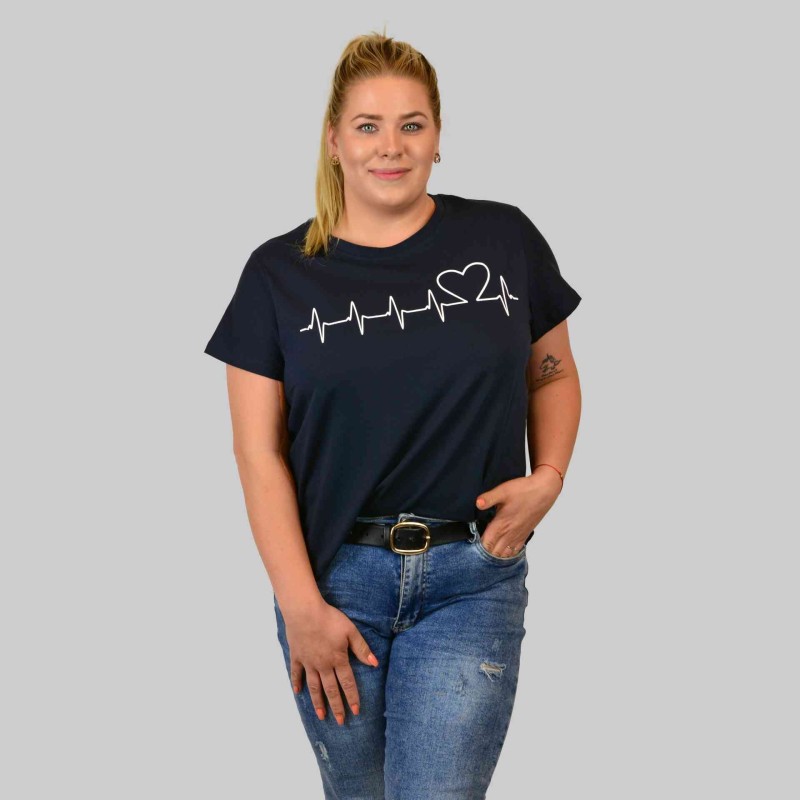 T-SHIRT damski koszulka Captain Mike Bawełniana granatowa