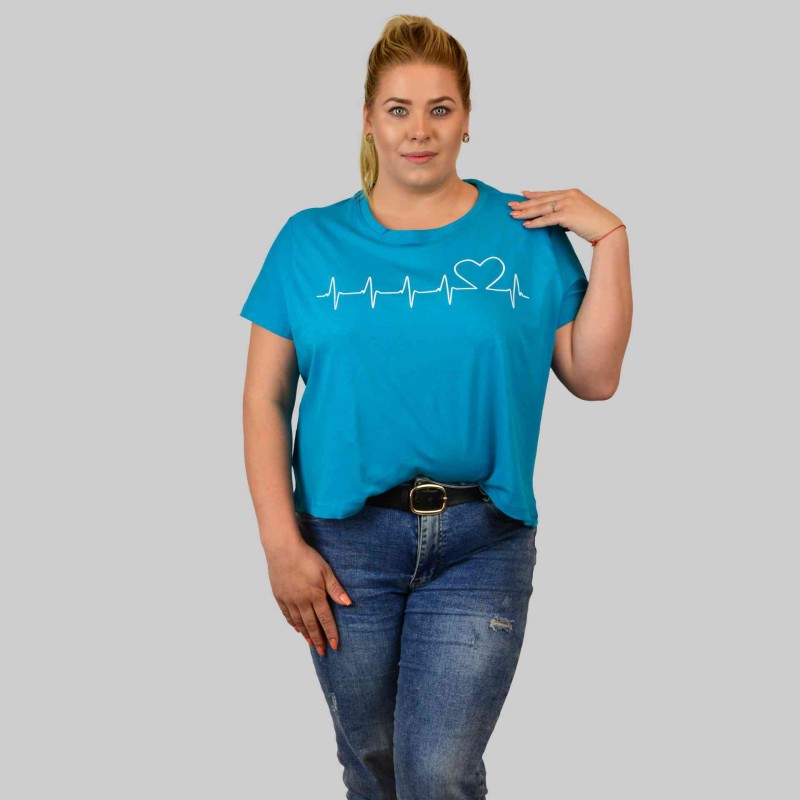 T-SHIRT damski koszulka Captain Mike Bawełniana niebieska
