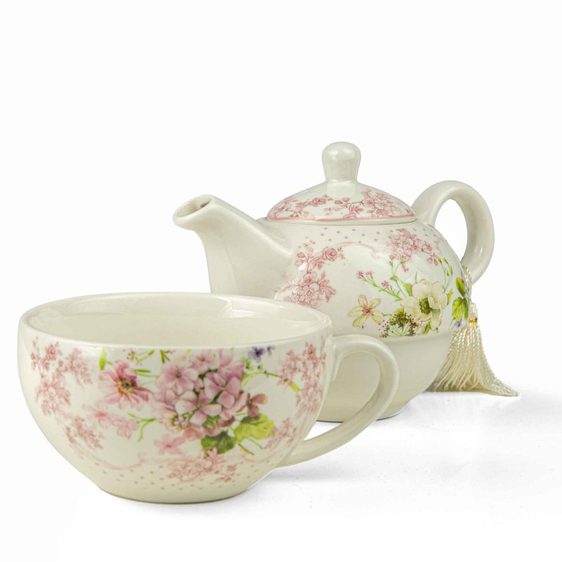 Porcelanowy zestaw do parzenia w ozdobnym kartoniku filiżanka + czajniczek Captain Mike