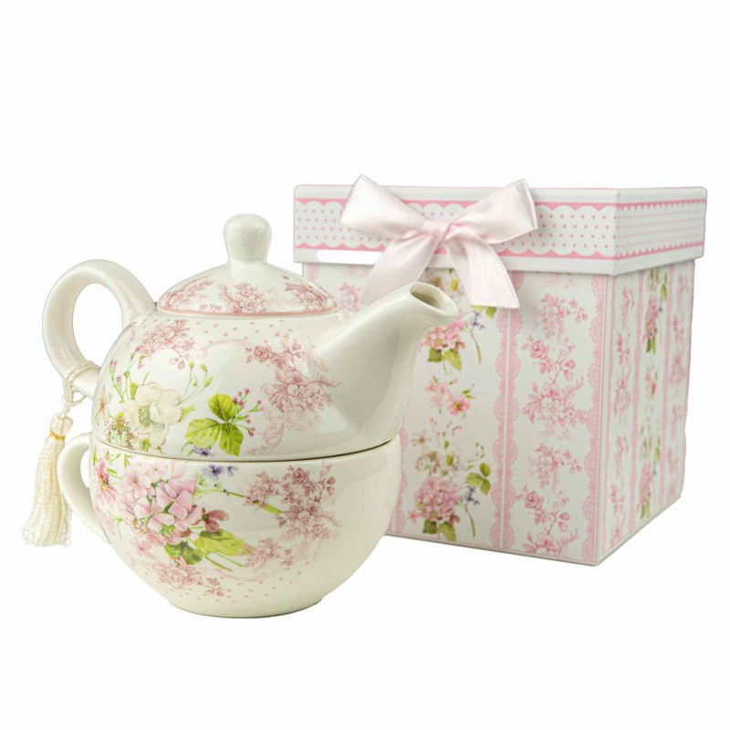Porcelanowy zestaw do parzenia w ozdobnym kartoniku filiżanka + czajniczek Captain Mike