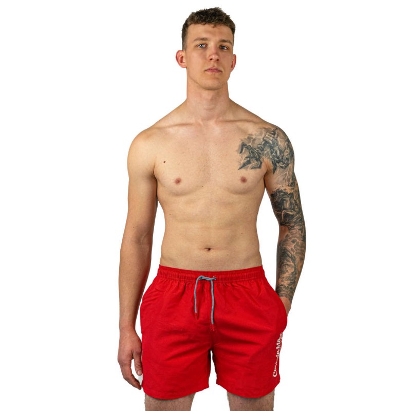 Szorty kąpielowe męskie szybkoschnące na plaże czerwone Captain Mike