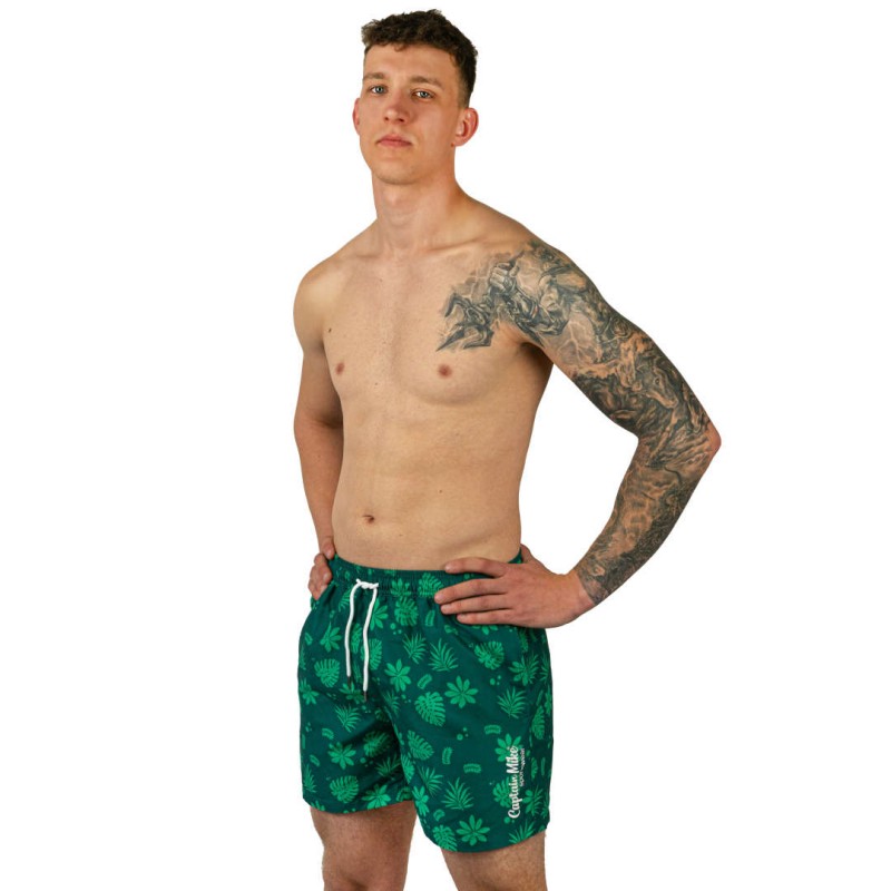 Szorty kąpielowe męskie szybkoschnące na plaże zielone Captain Mike