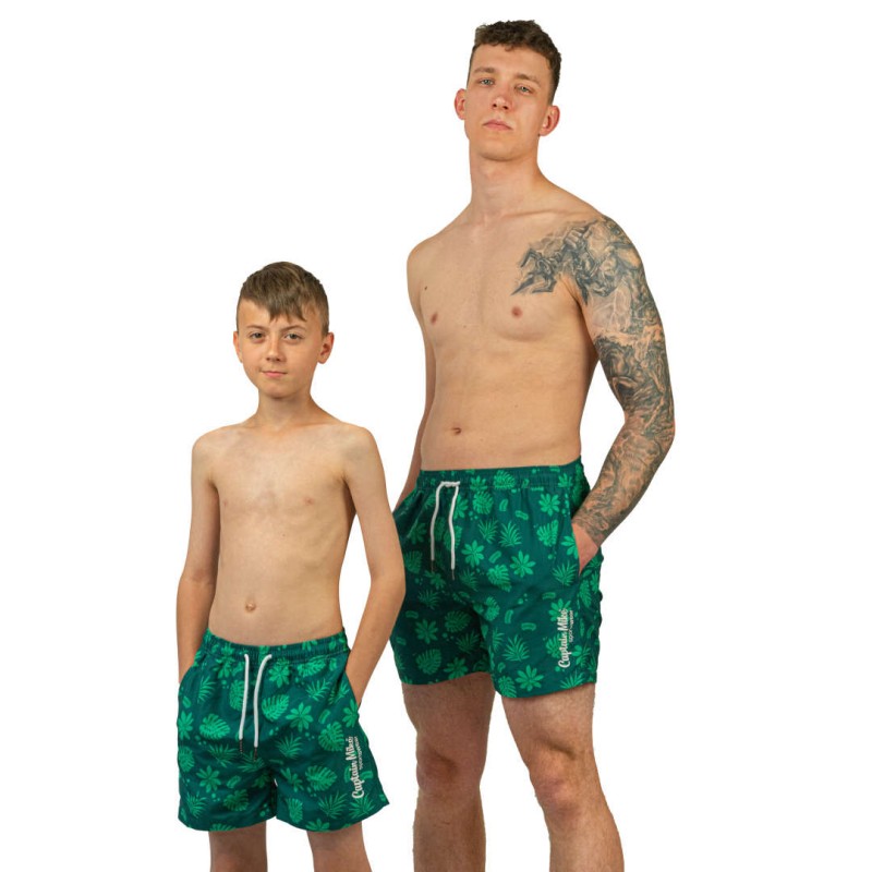 Szorty kąpielowe męskie szybkoschnące na plaże zielone Captain Mike