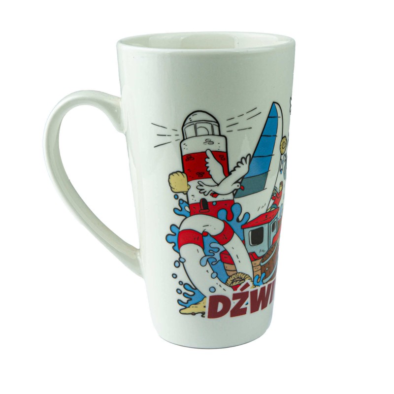 Duży kubek ceramiczny DŹWIRZYNO pamiątka znad morza prezent Captain Mike