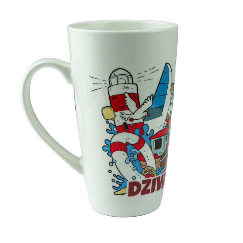 Duży kubek ceramiczny DZIWNÓWEK pamiątka znad morza prezent Captain Mike
