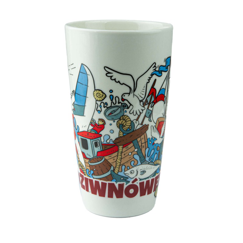 Duży kubek ceramiczny DZIWNÓWEK pamiątka znad morza prezent Captain Mike