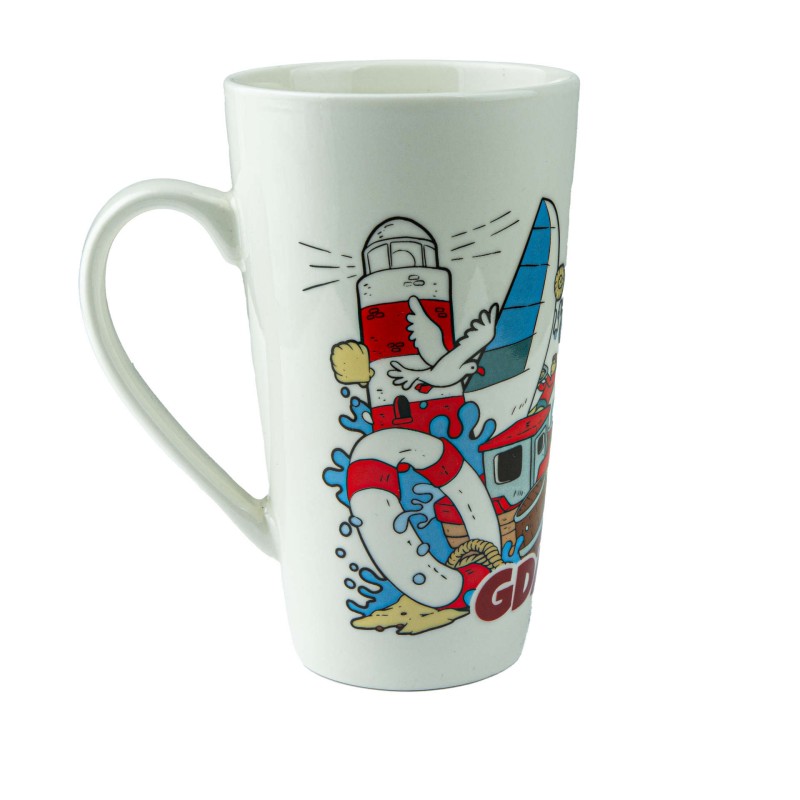 Duży kubek ceramiczny GDAŃSK pamiątka znad morza prezent Captain Mike