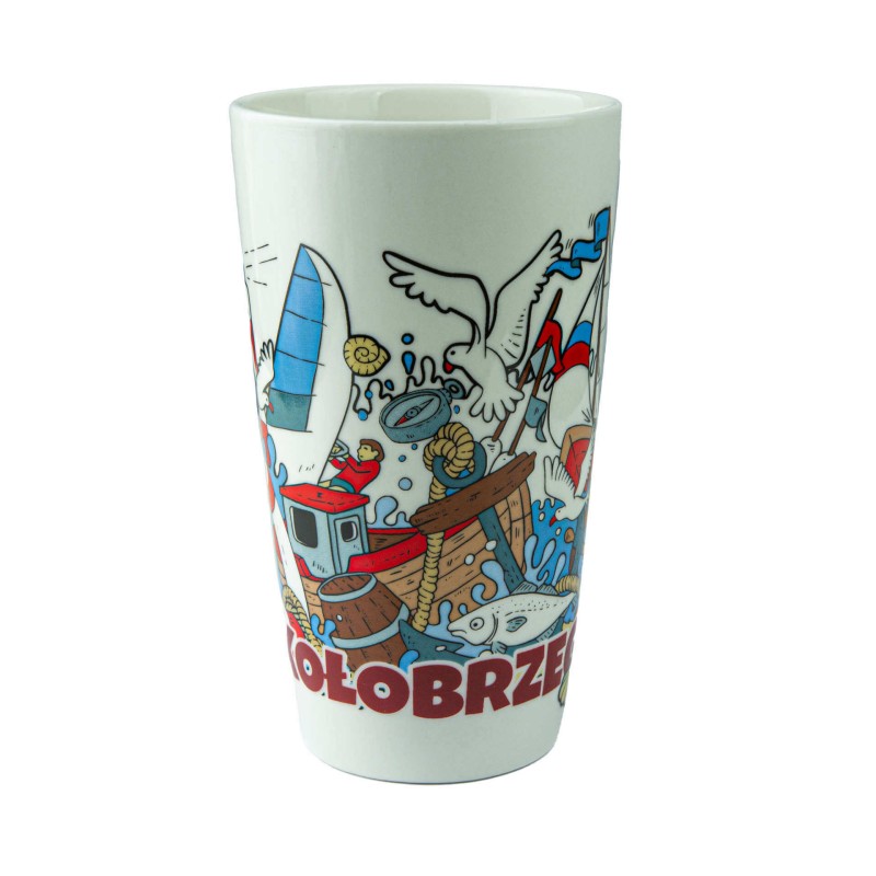 Duży kubek ceramiczny KOŁOBRZEG pamiątka znad morza prezent Captain Mike