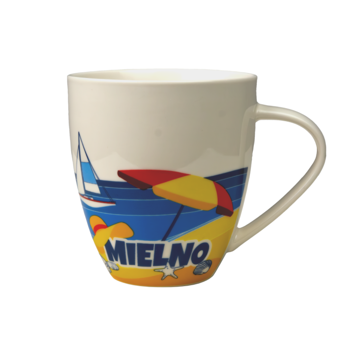 Duży kubek ceramiczny MIELNO pamiątka znad morza prezent Captain Mike