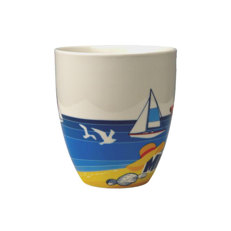 Duży kubek ceramiczny MIELNO pamiątka znad morza prezent Captain Mike