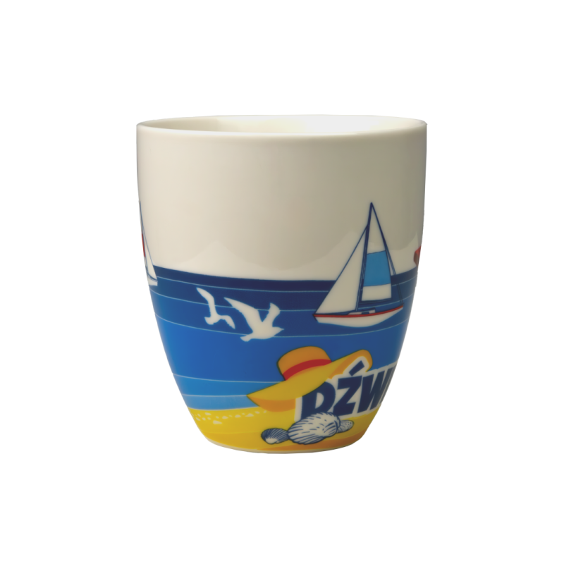 Duży kubek ceramiczny DŹWIRZYNO pamiątka znad morza prezent Captain Mike