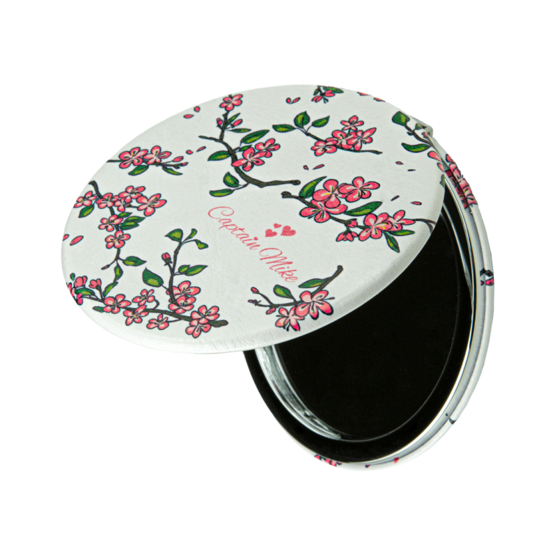 Lusterko Otwierane Okrągłe Białe w Kwiaty Idealne Na Prezent Captain Mike