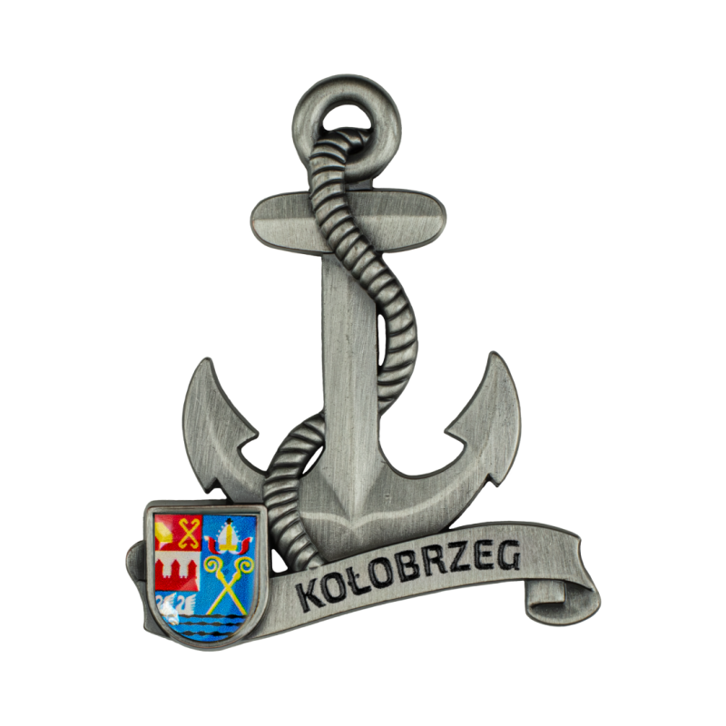Magnes metalowy kotwica pamiątka Kołobrzeg Captain Mike