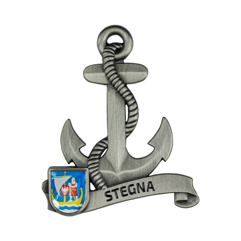 Magnes metalowy kotwica pamiątka Stegna Captain Mike