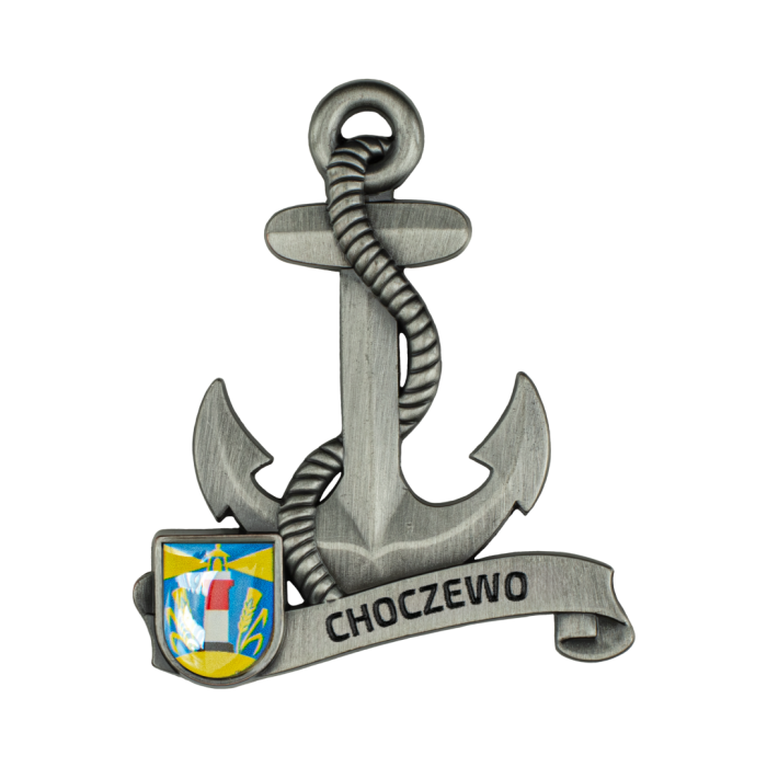 Magnes metalowy kotwica pamiątka Choczewo Captain Mike