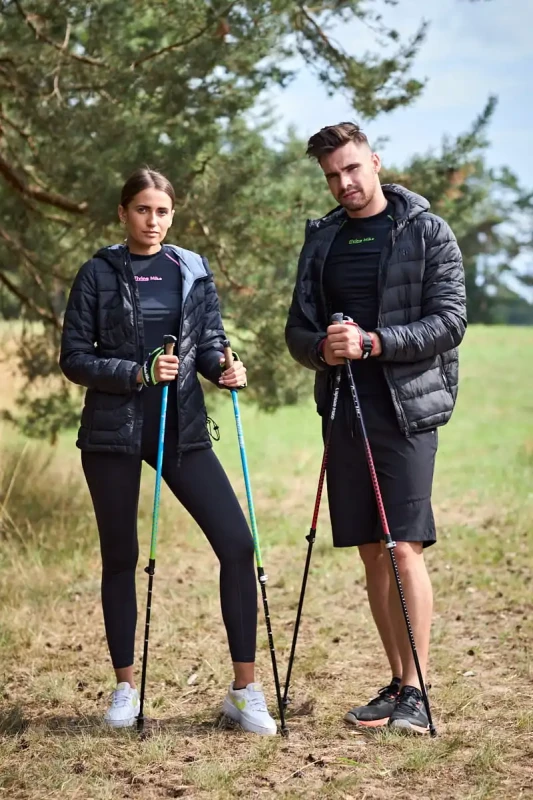 Lekkie kijki do chodzenia, NORDIC WALKING regulacja, aluminium lotnicze ZESTAW