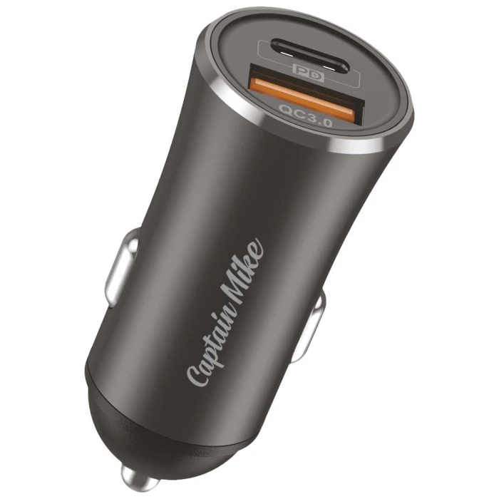 Ładowarka Samochodowa Captain Mike 20W USB-C / USB-A Szybkie Ładowanie