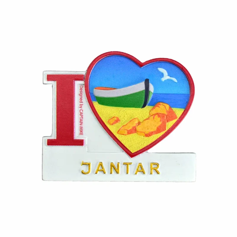 Magnes na lodówkę Pamiątka Serce I LOVE JANTAR Captain Mike