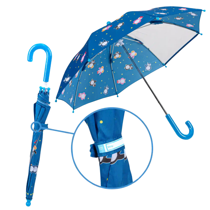 Parasol dziecięcy Pingwiny 15", okienko, Kraina Pingwina