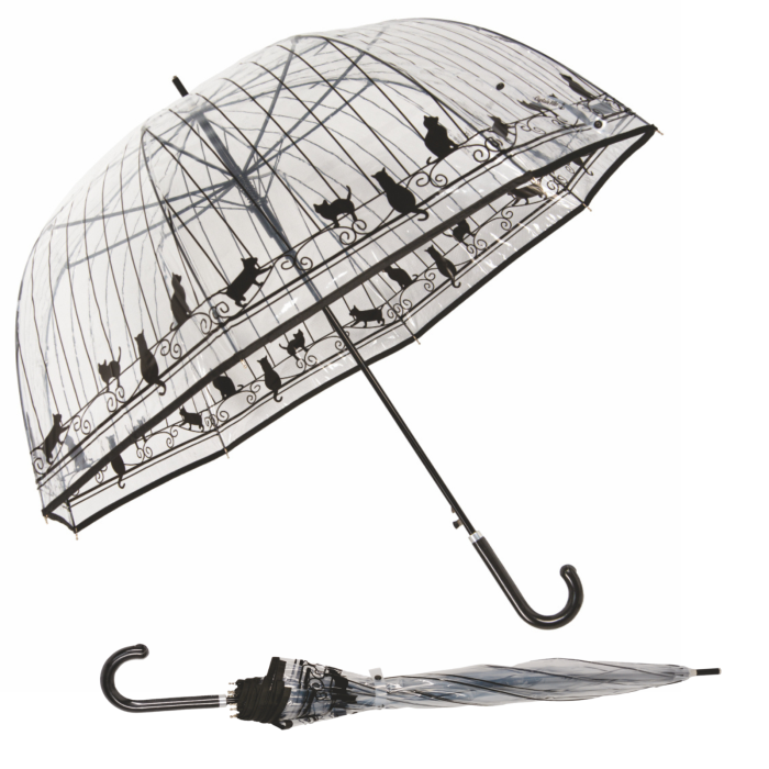 Parasol transparentny z motywem kotów Captain Mike