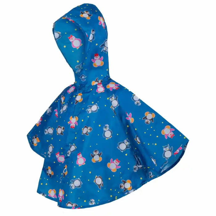 Pelerynka przeciwdeszczowa dziecięca  z kapturem + pokrowiec 98-104 cm