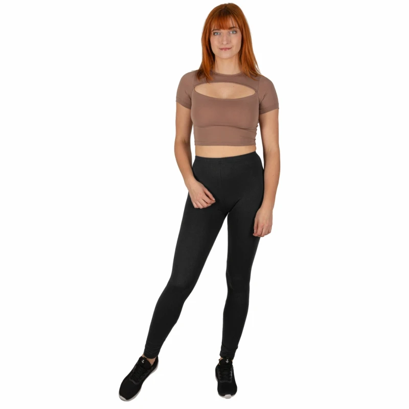 Legginsy damskie z wysokim stanem czarne klasyczne