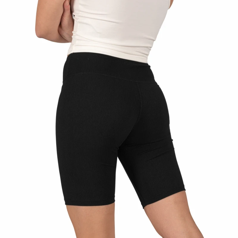 Legginsy kolarki damskie wysoki stan w prążek czarne