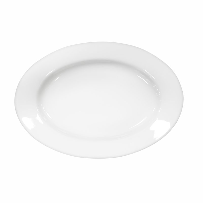Elegancki biały półmisek ceramiczny 25cm  x 17 cm VAVIO