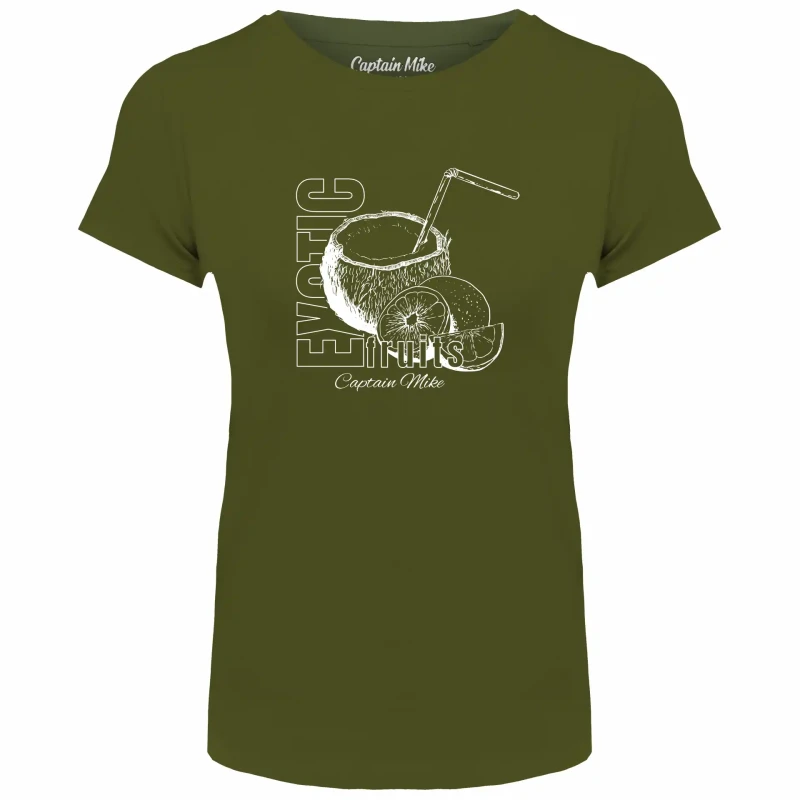 T-SHIRT damski koszulka zielona TURECKA BAWEŁNA Captain Mike