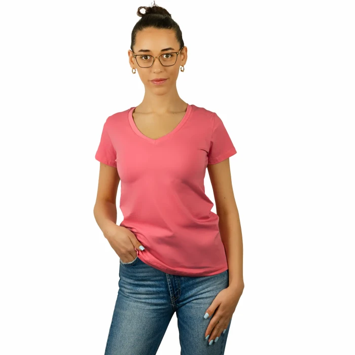 T-SHIRT damski koszulka Captain Mike TURECKA BAWEŁNA  V-neck