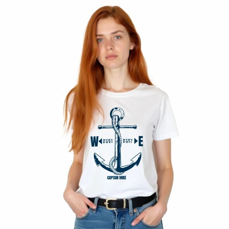T-SHIRT damski Z KOTWICĄ koszulka TURECKA BAWEŁNA