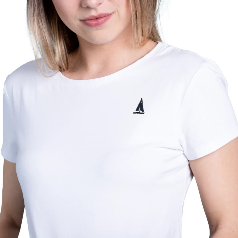 T-SHIRT damski koszulka biała Z HAFTEM BAWEŁNA TURECKA Captain Mike