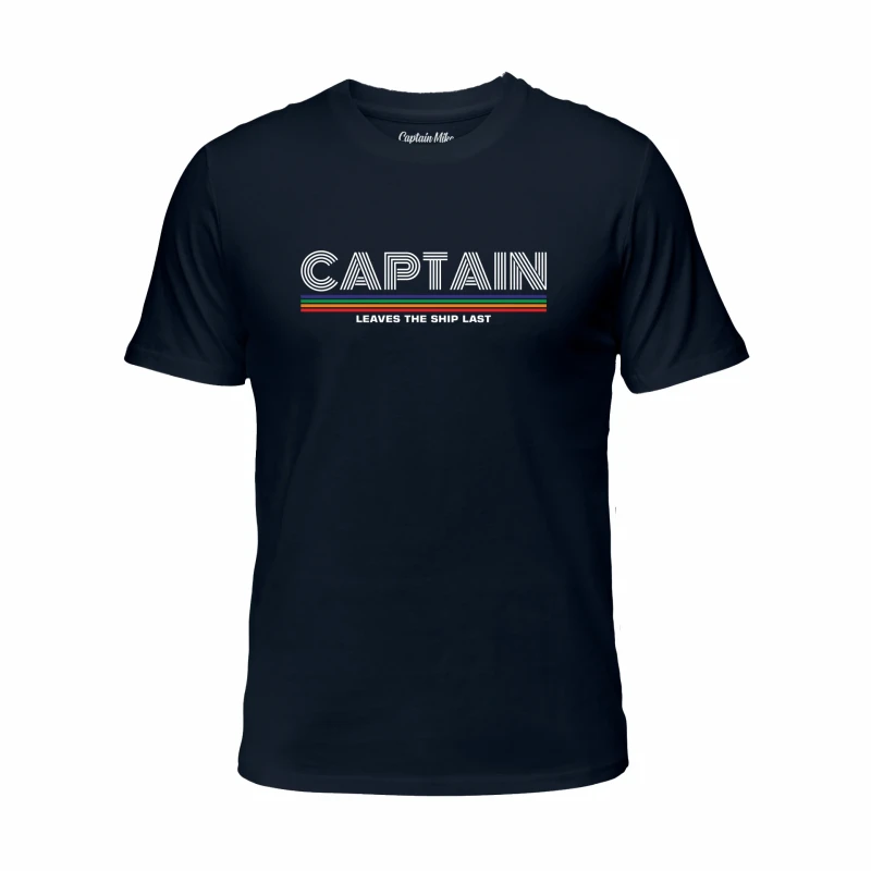 Koszulka męska BAWEŁNA TURECKA granatowa z nadrukiem, T-shirt