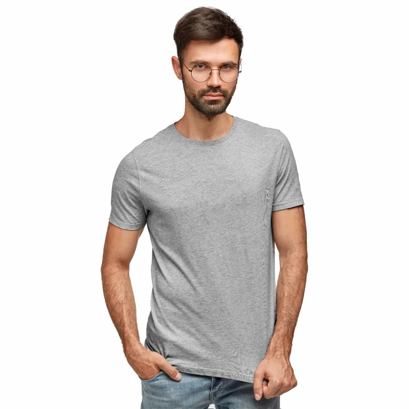 Koszulka męska BAWEŁNA TURECKA szary T-shirt Captain Mike