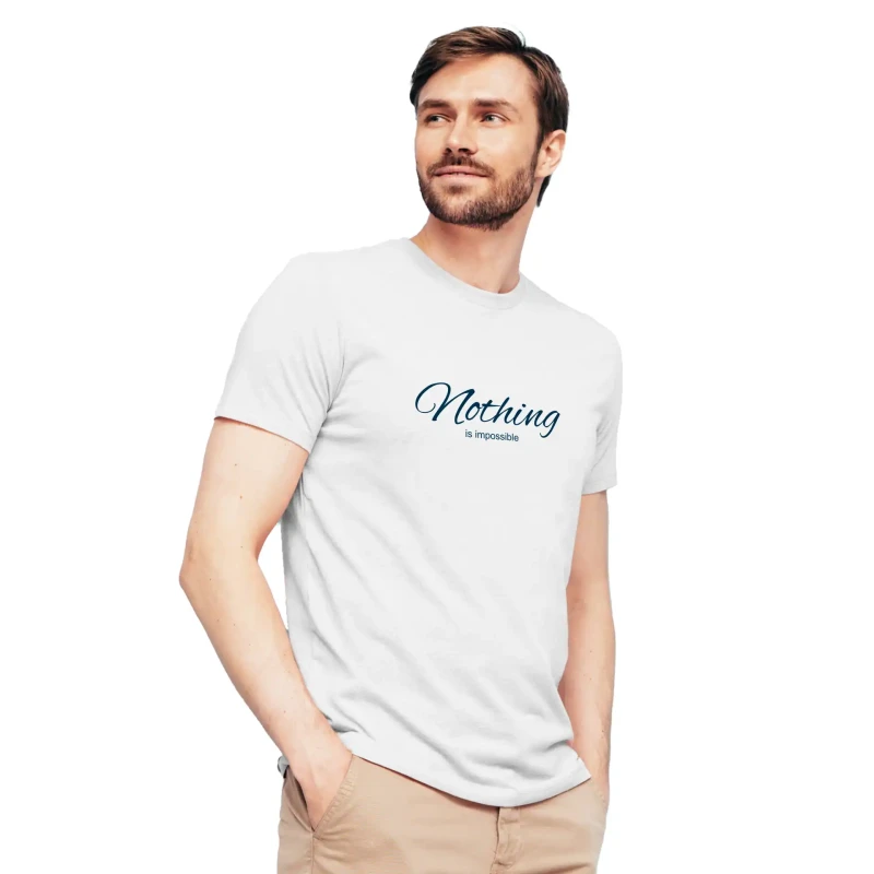 Koszulka męska BAWEŁNA TURECKA biała z nadrukiem, T-shirt Captain Mike