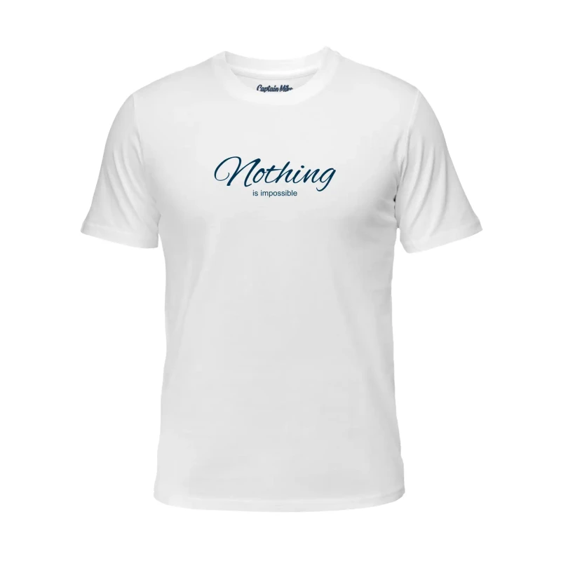 Koszulka męska BAWEŁNA TURECKA biała z nadrukiem, T-shirt Captain Mike